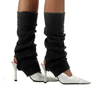  Black 36 Long Stirrup Knit Legwarmers Clothing