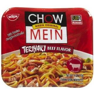 Nissin Microwavable Chow Mein Teriyaki Beef Flavor 4 oz (Pack of 8 