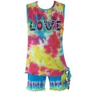 New Boutique LOVE Tie Dye Tank Shorts Clothes Clothing