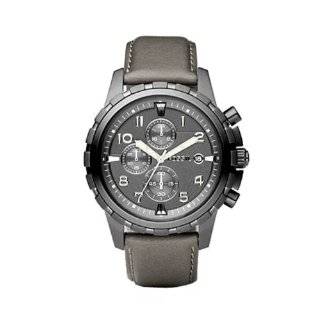   Mens JR1203 Silver Leather Strap Grey Analog Dial Chronograph Watch