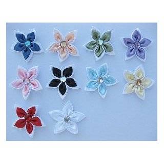  35pc Assorted Beaded Satin Flowers Appliques AS9 Arts 