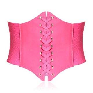  HOTER® Lace up Corset Style Elastic Cinch Belt  BLACK 