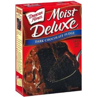 Duncan Hines Cake Mix Moist Deluxe Dark Chocolate Fudge   12 Pack