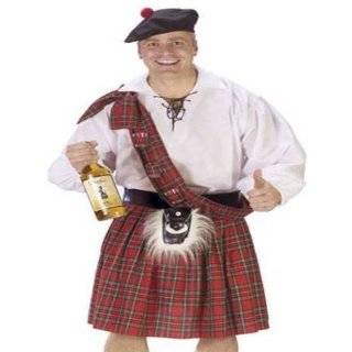 Funny Mens Scottish Kilt Outfit Adult Halloween Costume