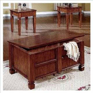   Trunk Cocktail Table Set in Multi Step Antique Cherry: Furniture