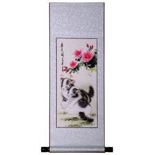   Art   Wall Scroll Painting   Plum Blossom with Birds: Home & Kitchen