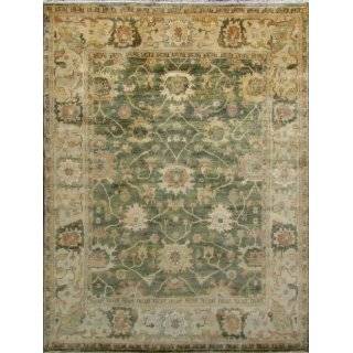 Green 9 X 12 Hand Knotted Turkish Oushak Wool Rug H1568   Actual 9 2 