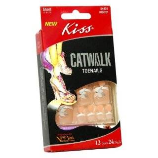 Kiss Catwalk Nails ToeNails Short Length 24 Nails 12 Sizes # 54401 