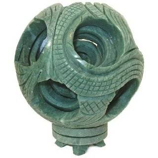 4 Four Layer Hand Carved Green Jade Puzzle Ball: Home 