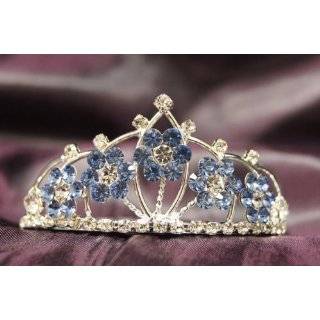   Crown with Ocean Blue Crystal Heart C16055: Arts, Crafts & Sewing