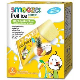 Smooze All Natural Fruit Ice,Coconut + Mango, 17.6 Ounce Boxes (Pack 