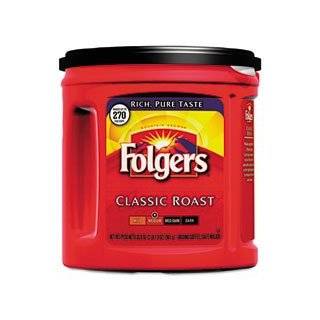 Folgers 00367CT   Coffee, Classic Roast Regular, Ground, 33.9 oz., Can 