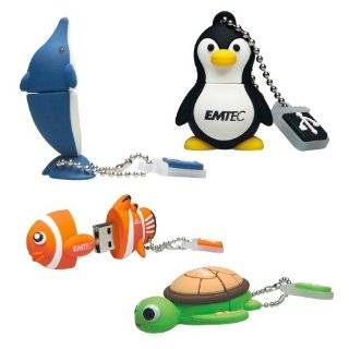   USB 4GB Flash Drive Set: Dolphin/ Sea Turtle/ Clownfish/ Penguin