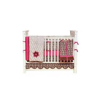 Bacati Damask Pink and Chocolate Baby Crib Set 10 Piece