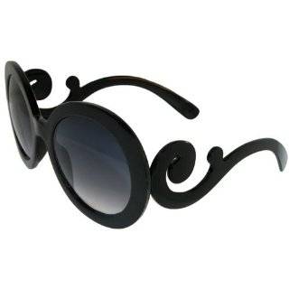 Designer Inspired Oversized High Fashion Sunglasses w/ Baroque Swirl 