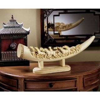Chinese Asian Emperor and Empress Faux Ivory Statue Sculpture Figurine