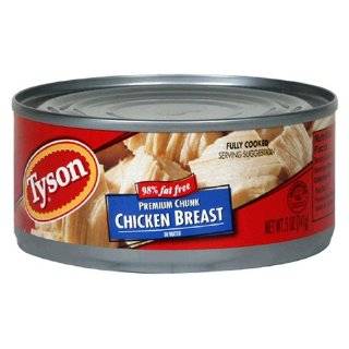 Tyson Premium Chunk White Chicken Breast in Water, 5 Ounce Cans (Pack 