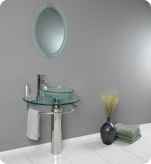 Fresca Attrazione Glass/ Stainless Steel Bathroom Vanity with Frosted