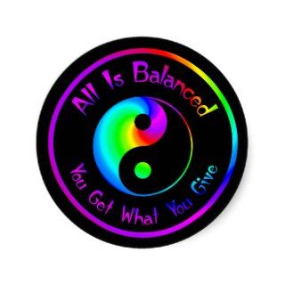 Rainbow Spiral Balance Yin Yang Sticker