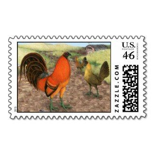 Game Fowl on the Farm Stamps