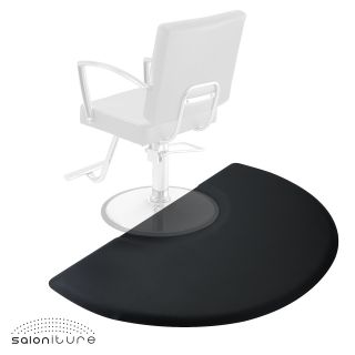 5 x 3 Black Semi Circle Salon Barber Chair Anti Fatigue Floor Mat 1 2" Thick 5 3