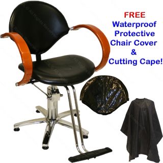 Hydraulic Barber Chair Wood Styling Station Hair Mat Beauty Spa Salon Equipment