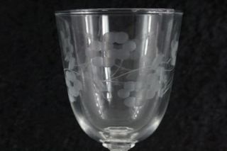 Vintage Lot Libbey Rock Sharpe Crystal Stemware Cut Floral Vine Wine Glasses