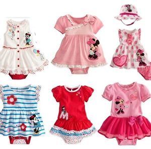 New Disney Baby Girls Clothes Set Top Skirt Dress Nappy Cover with Hat 00 0 1