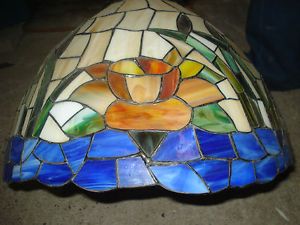 Vintage Tiffany Style Stained Glass Light Fixture Ceiling Hanging Lamp Shade