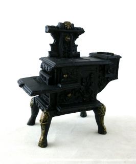 Dollhouse Miniature Kitchen Furniture Black Resin Wood Stove
