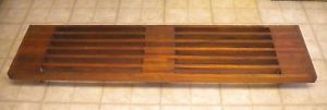 Vintage Mid Century Modern Wood Slat Table Bench Plant Stand