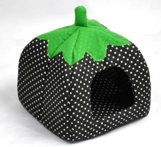 Hot Soft Strawberry Pet Dog Cat Bed House Kennel Doggy Warm Cushion Basket 3Size