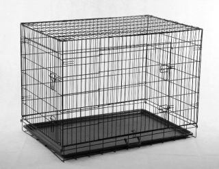New Black 30" Pet Folding Suitcase Dog Cat Crate Cage Kennel Pen w ABS Tray LC