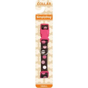 New Simplydog Girls Dog Leash Harness Collar Pink Brown Polka Dot M Medium 10