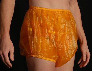 20 L High Waist Incontinence Vinyl Adult Plastic Pants Diaper Cover Amber Abdl