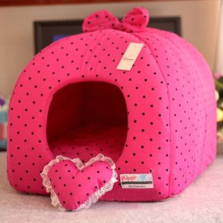 Rose Purple Princess Pet Dog Cat Soft Bed House Tent Small Toy