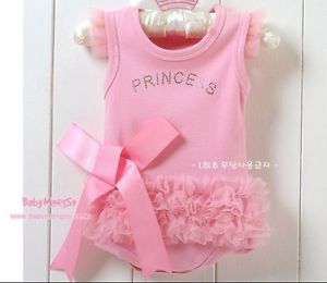 2013 Hot Kids Baby Girls Princess Romper Dress Costume Clothes Outfit 0 6M Pink