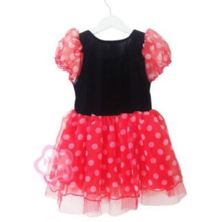Girls Baby Polka Dots Minnie Mouse Tutu Fancy Xmas Costume Dress Party Gift Sz 4