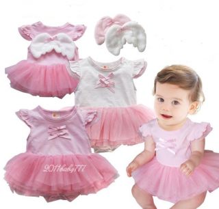 Baby Girls Kids Angel Dress Top and Chiffon Skirt Tutu Costume Outfit Clothes