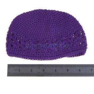 Baby Kids Crochet Beanie Hat Headband 2 Hair Clips