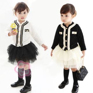 Girl Kid Top Coat Tutu Skirt Dress Outfits Baby Clothes Costume Sz 2 3 4 5 6