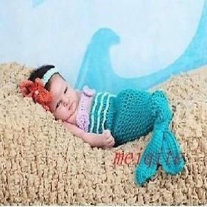 Cute Baby Girl Toddler Infant Mermaid Costume Set Photography Prop