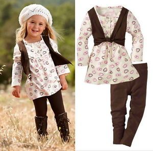 Baby Toddler Girls Kids Clothes 2 Piece Set Dress Top Leggings 1 6Y Outfit Cute