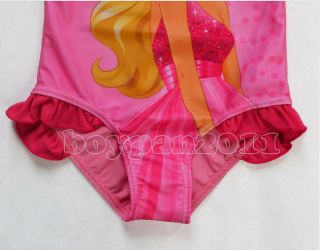 Lovely Kids Girls Princess One Piece Swimwear Swimsuit Bathing Costume Age 2 9Y