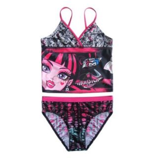 Girls Kid Monster High Skull Swimsuit Tankini Swimwear Bathing Suit 6 8 10 12 14