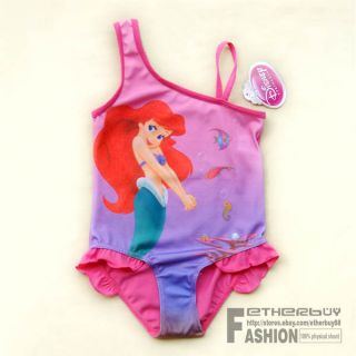 Toddler Size 6 6T Girls Disney Princess Ariel Mermaid Swimsuit Swimwear Bathing