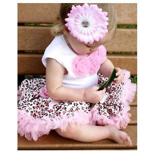2pcs Baby Girl Kids Tutu Dress Top Skirt Dress Leopard Clothes 1 4Y