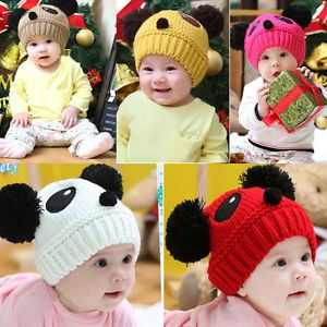 1pcs Vogue Cute Baby Kids Girls Boys Stretchy Warm Winter Panda Cap Hat Beanie