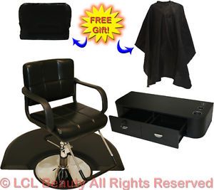 Hydraulic Barber Chair Mat Wall Mount Styling Station Beauty Spa Salon Equipment