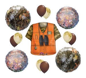 Hunting Vest Camouflage Camo Deer Hunter Birthday Balloon Party Supply Set Kit